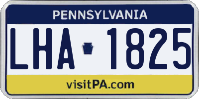 PA license plate LHA1825