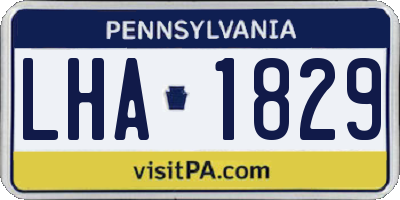 PA license plate LHA1829