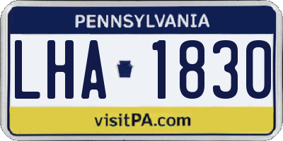 PA license plate LHA1830