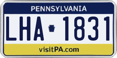 PA license plate LHA1831