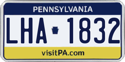 PA license plate LHA1832