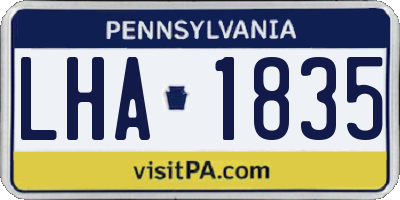 PA license plate LHA1835
