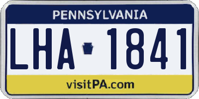PA license plate LHA1841