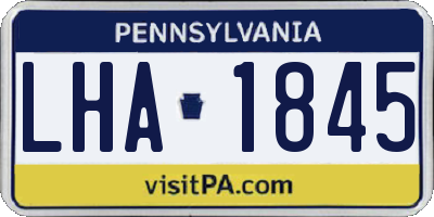PA license plate LHA1845