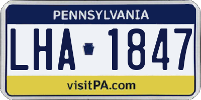 PA license plate LHA1847