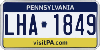 PA license plate LHA1849