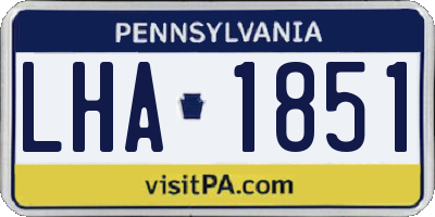 PA license plate LHA1851