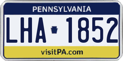 PA license plate LHA1852
