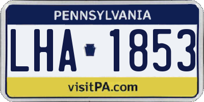 PA license plate LHA1853