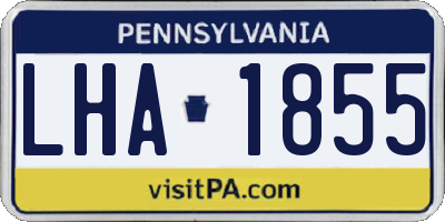 PA license plate LHA1855