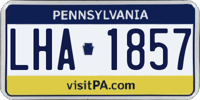 PA license plate LHA1857