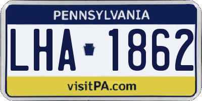 PA license plate LHA1862