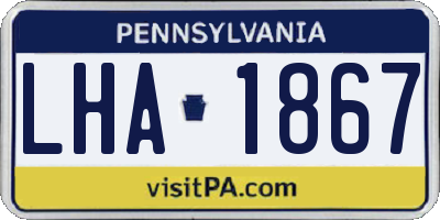 PA license plate LHA1867
