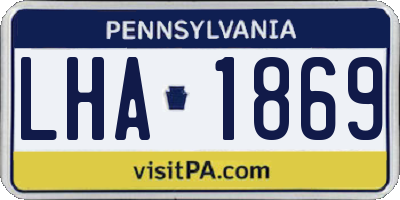 PA license plate LHA1869