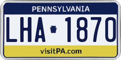 PA license plate LHA1870
