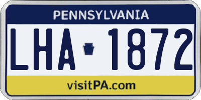 PA license plate LHA1872