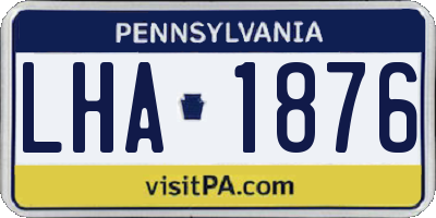 PA license plate LHA1876