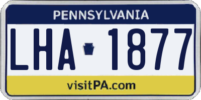 PA license plate LHA1877