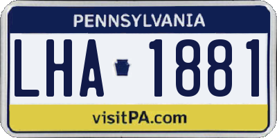 PA license plate LHA1881