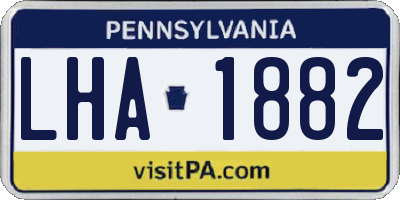 PA license plate LHA1882