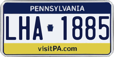 PA license plate LHA1885