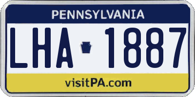 PA license plate LHA1887