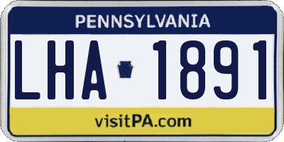 PA license plate LHA1891