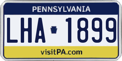 PA license plate LHA1899