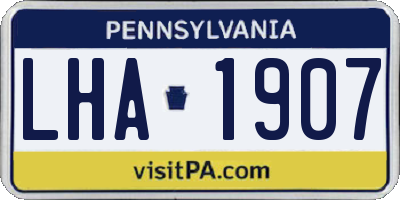 PA license plate LHA1907