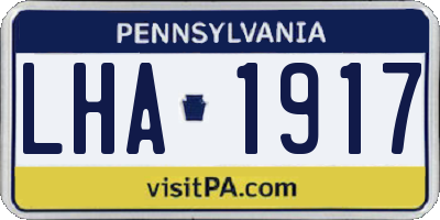 PA license plate LHA1917
