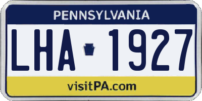 PA license plate LHA1927