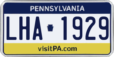 PA license plate LHA1929