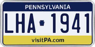 PA license plate LHA1941