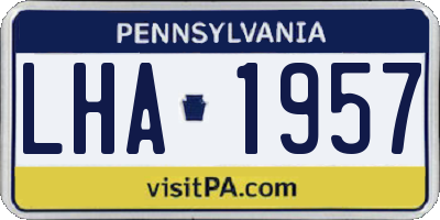 PA license plate LHA1957