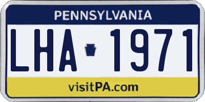PA license plate LHA1971