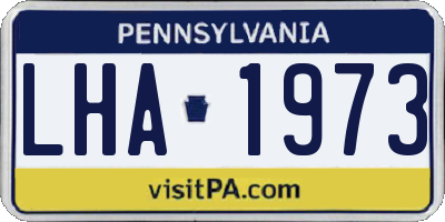 PA license plate LHA1973