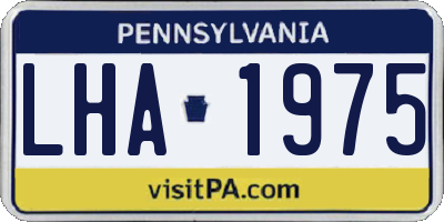 PA license plate LHA1975