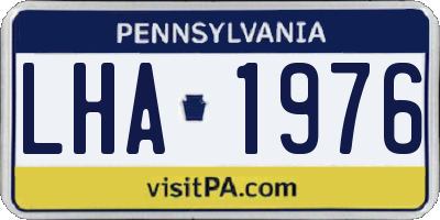PA license plate LHA1976