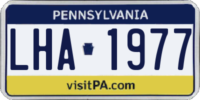 PA license plate LHA1977