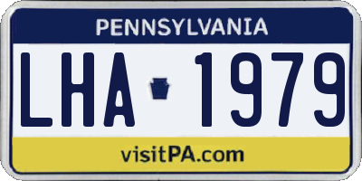 PA license plate LHA1979