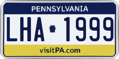 PA license plate LHA1999
