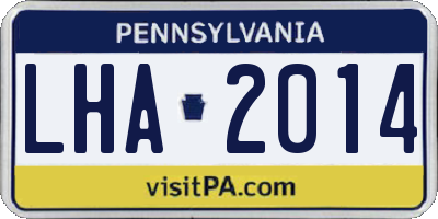 PA license plate LHA2014