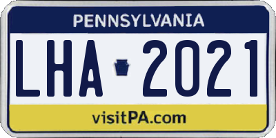 PA license plate LHA2021