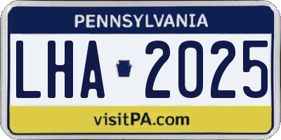 PA license plate LHA2025