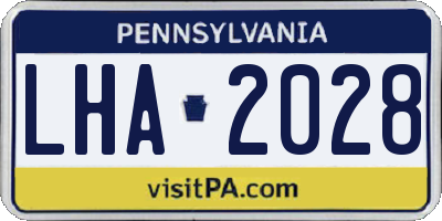 PA license plate LHA2028
