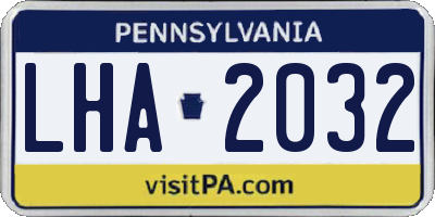 PA license plate LHA2032