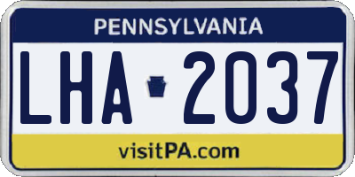 PA license plate LHA2037