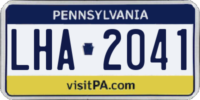 PA license plate LHA2041