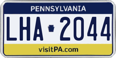 PA license plate LHA2044