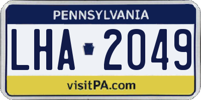 PA license plate LHA2049